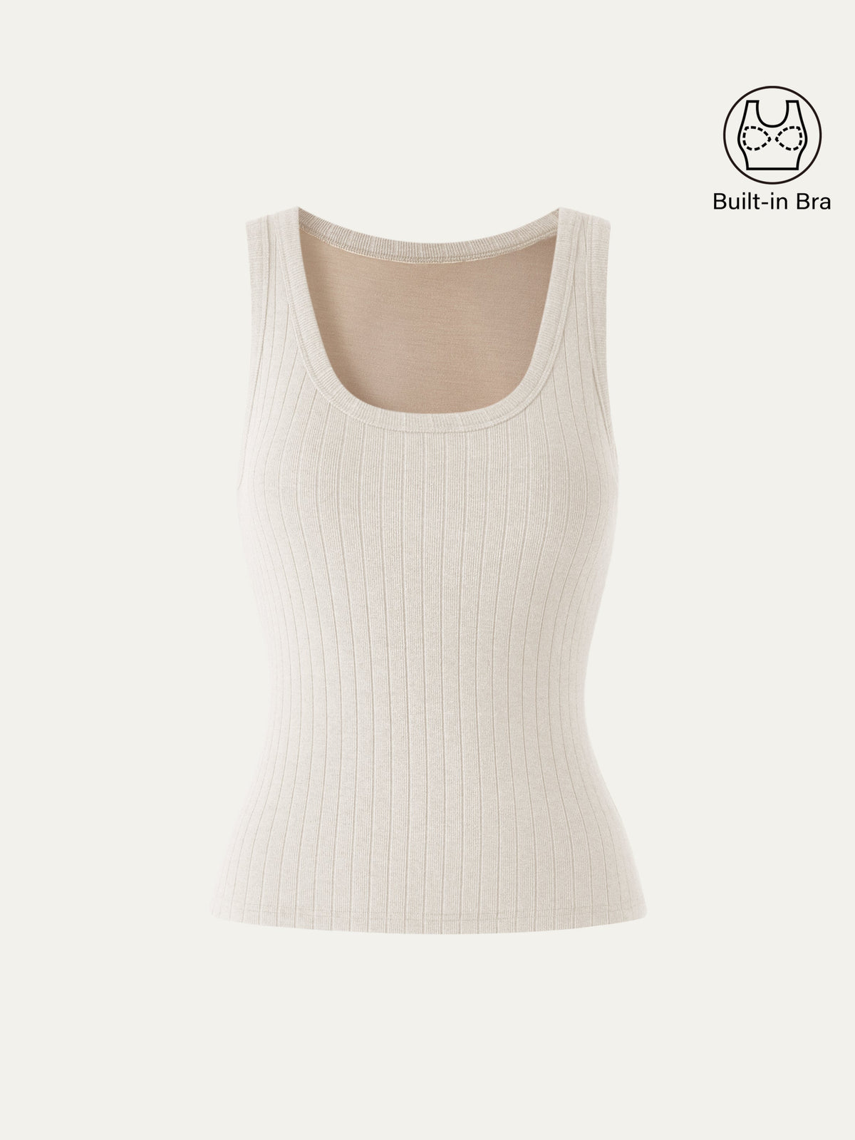MaxWarm Wide Ribbed U-Neck Sleeveless Built-In Bra Top — original photo 11