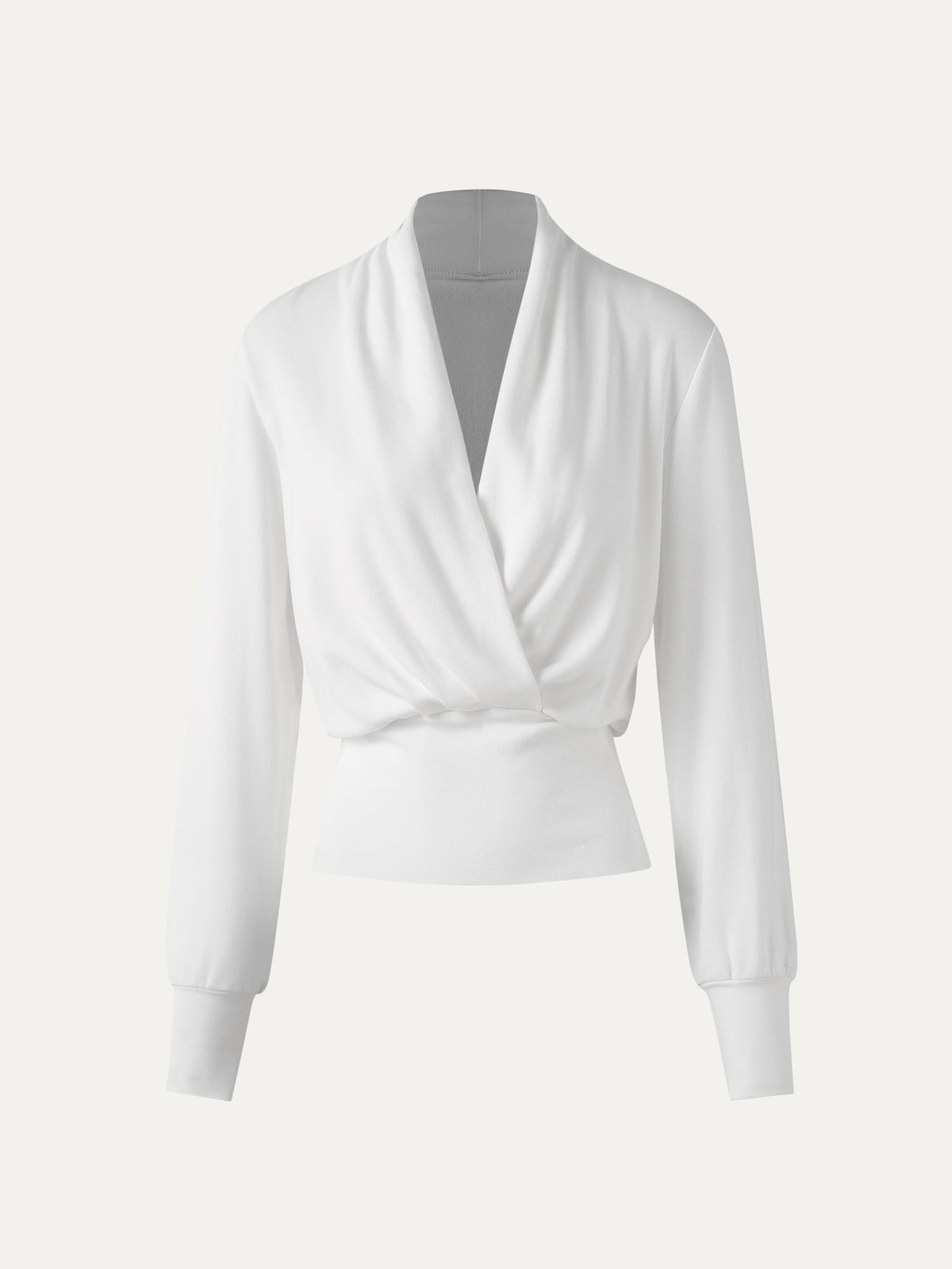 LiteWarm Surplice Long Sleeve Banded Hem Top — original photo 15