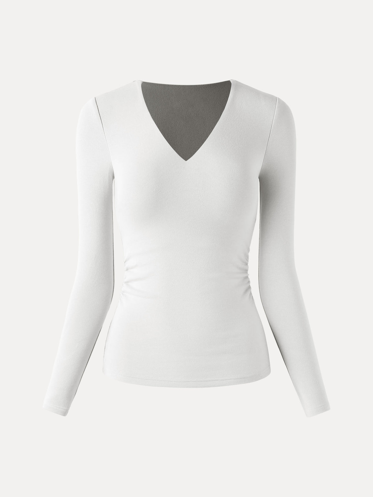 ProWarm V-Neck Long Sleeve Side-Tuck Built-In Bra Top — original photo 10