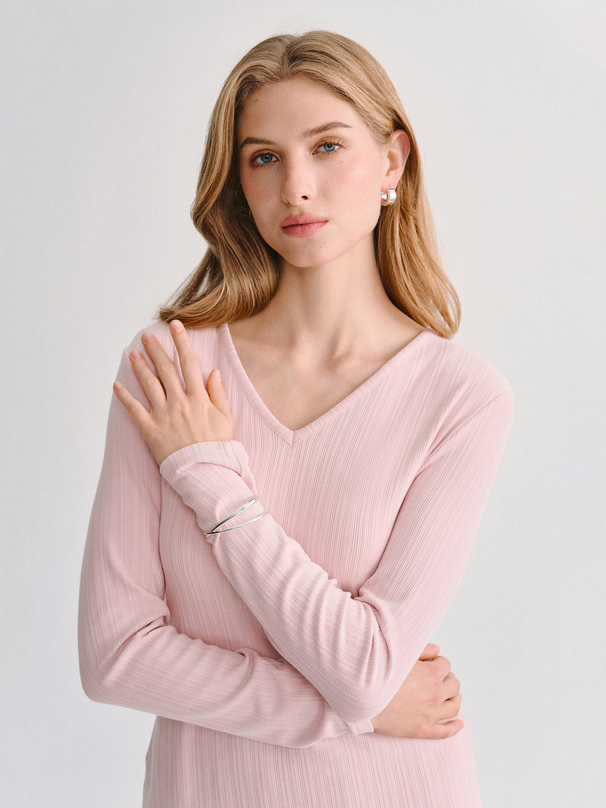 ProWarm Cotton-Viscose V-Neck Long Sleeve Top — original photo 5