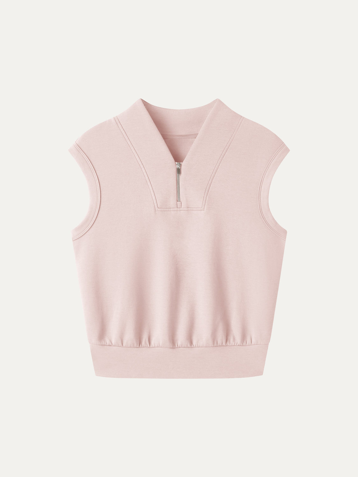 Air Cotton Quarter-Zip Banded Hem Travel Top — original photo 8