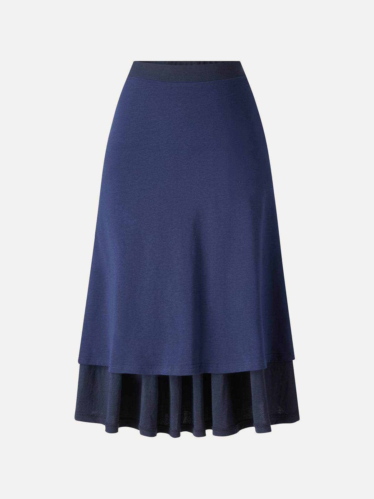Cotton-Linen Gathered Midi Skirt with Pockets — original photo 6