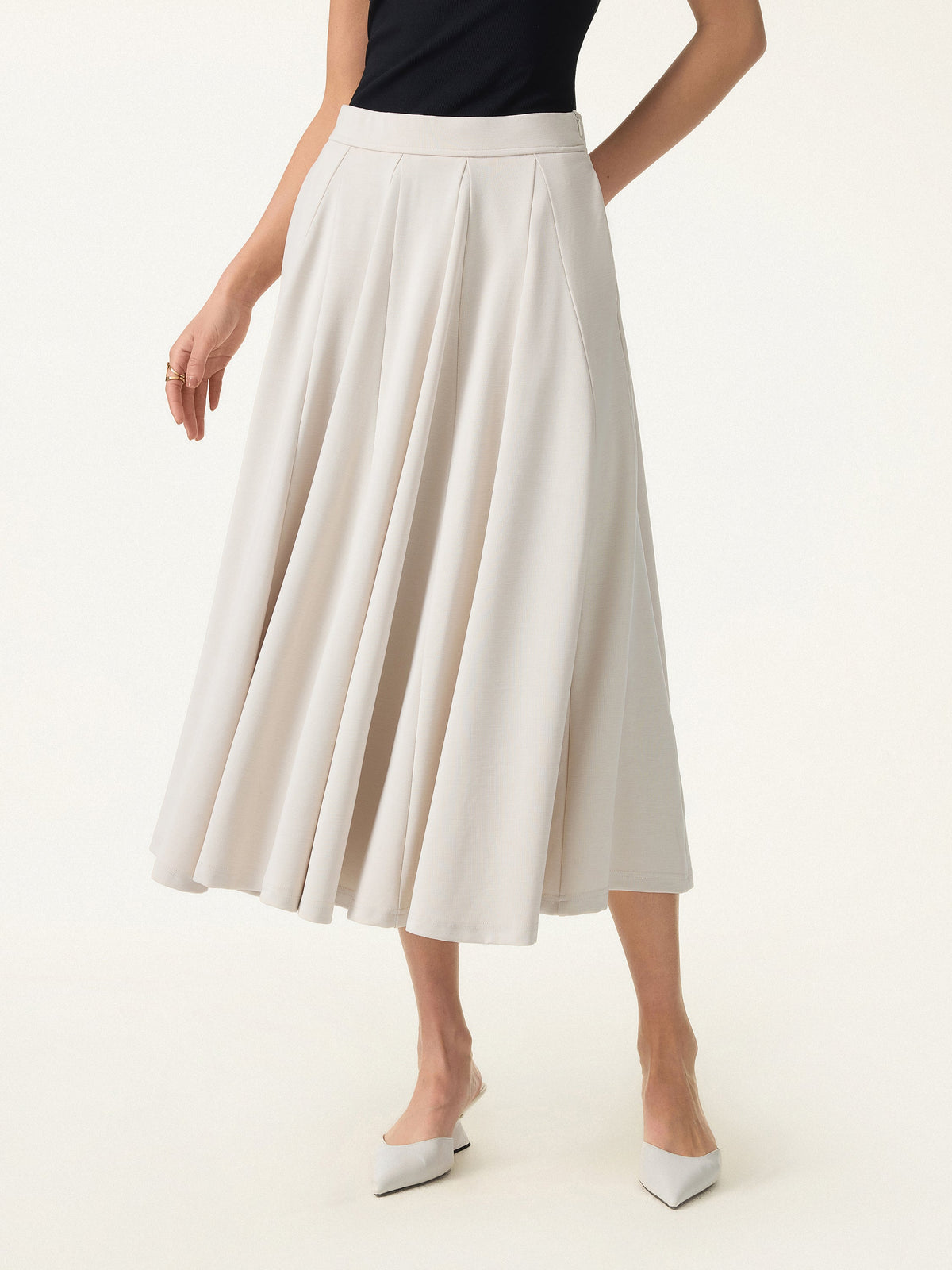 Lyocell Blend Volume Skirt with Pockets — original photo 3