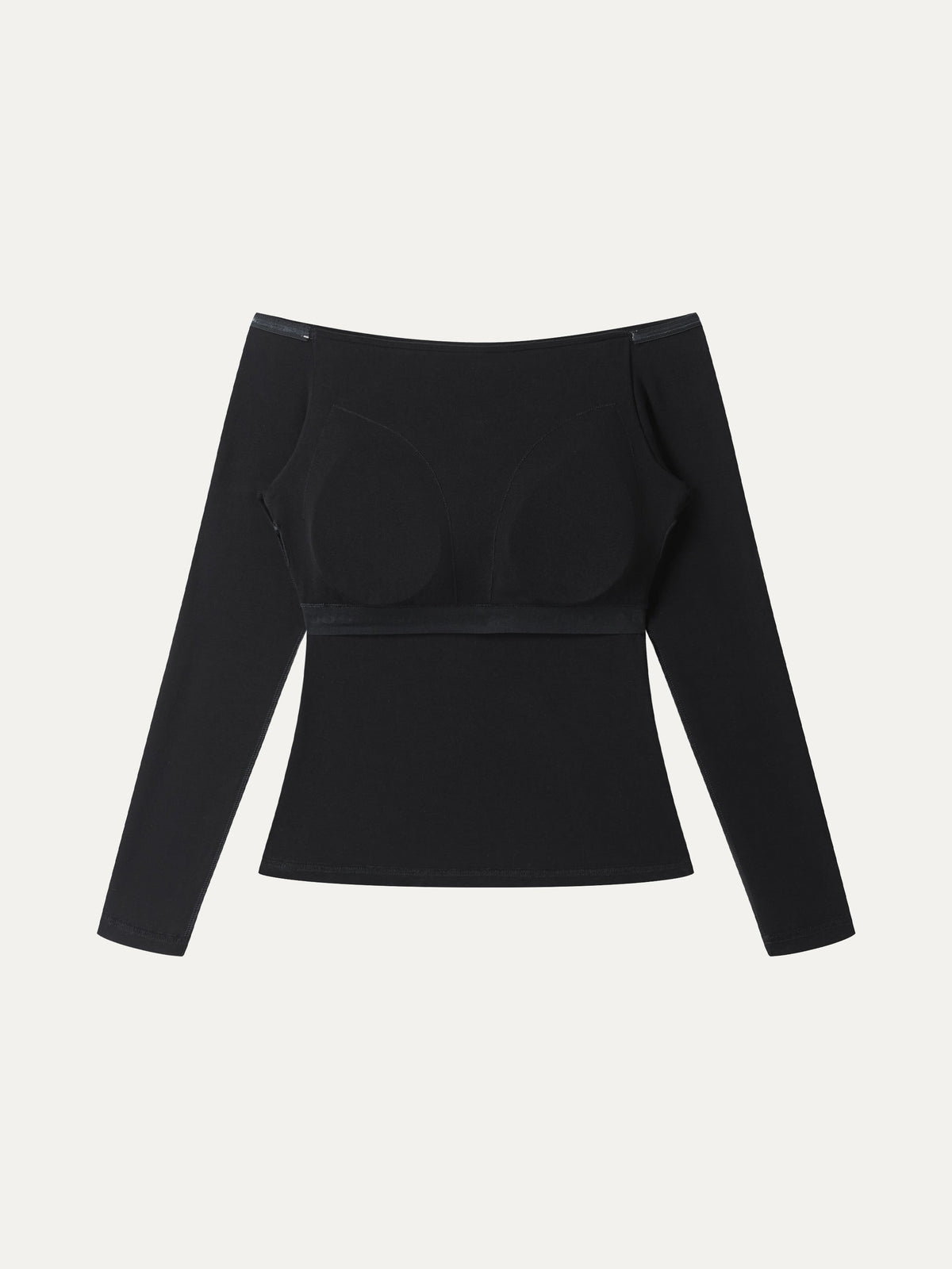 LiteWarm Non-Slip Off-Shoulder Long Sleeve Built-In Bra Top — original photo 6
