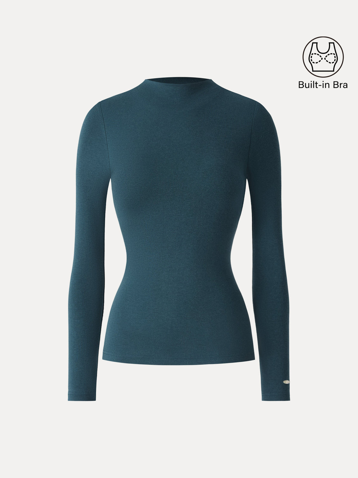 LiteWarm Mockneck Long Sleeve Built-In Bra Top — original photo 7