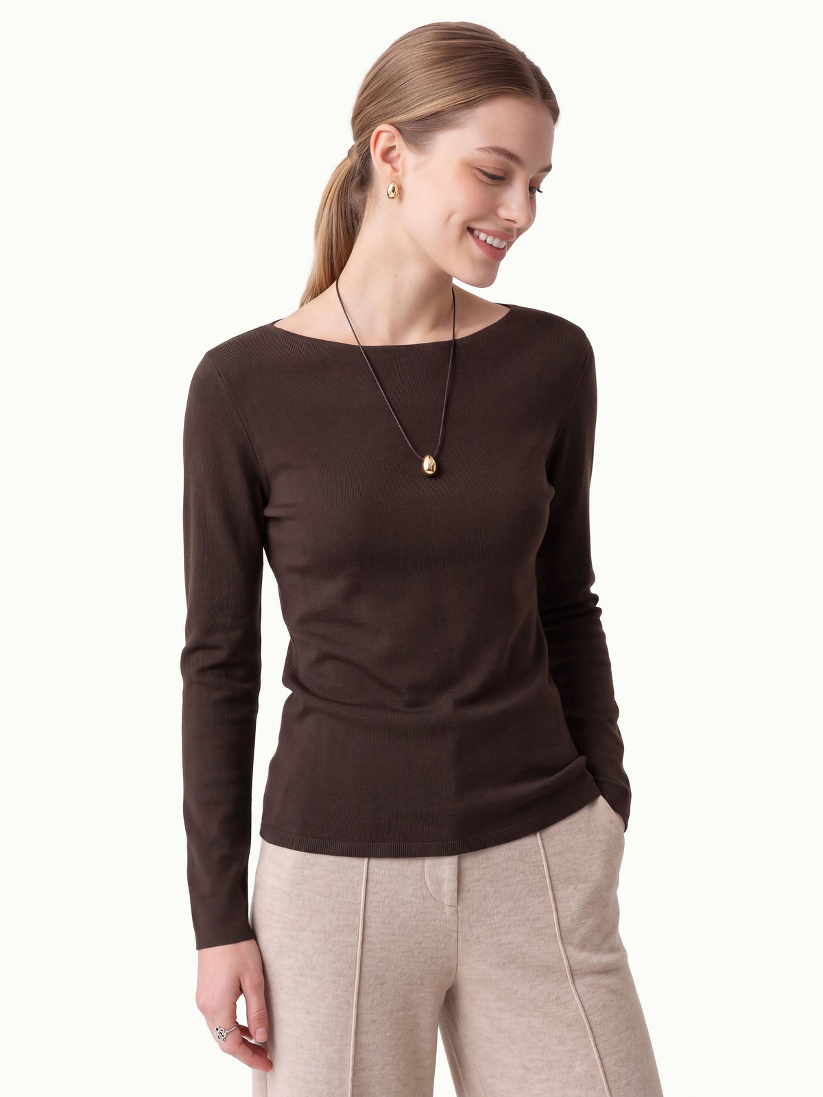 100% Merino Wool Boat Neck Sweater — original photo 12