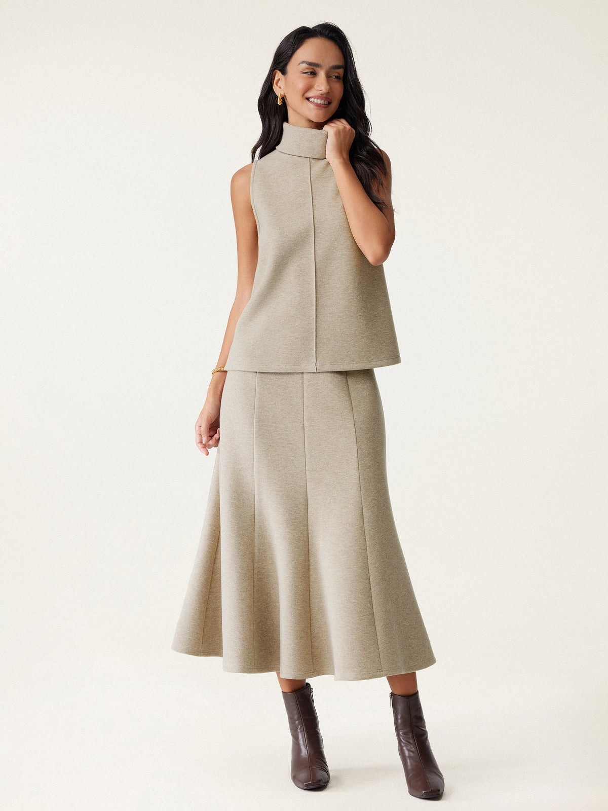 Turtle Neck Split Hem Top — original photo 2