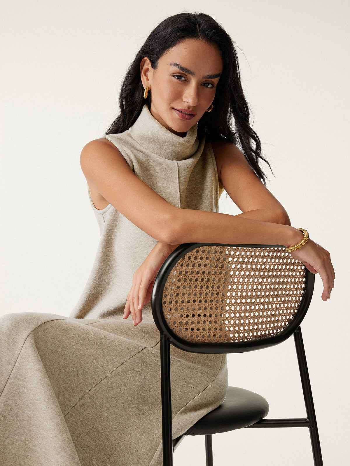 Turtle Neck Split Hem Top — original photo 1