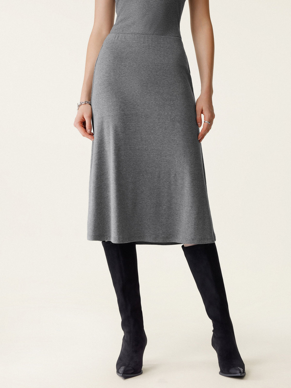Soft Thermal Pull-On Midi Skirt — original photo 1