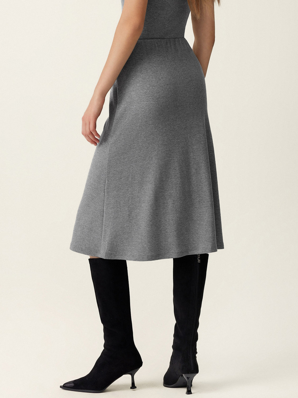 2Pcs Set LiteWarm Surplice Banded Hem Top & Soft Pull-On Midi Skirt — original photo 5