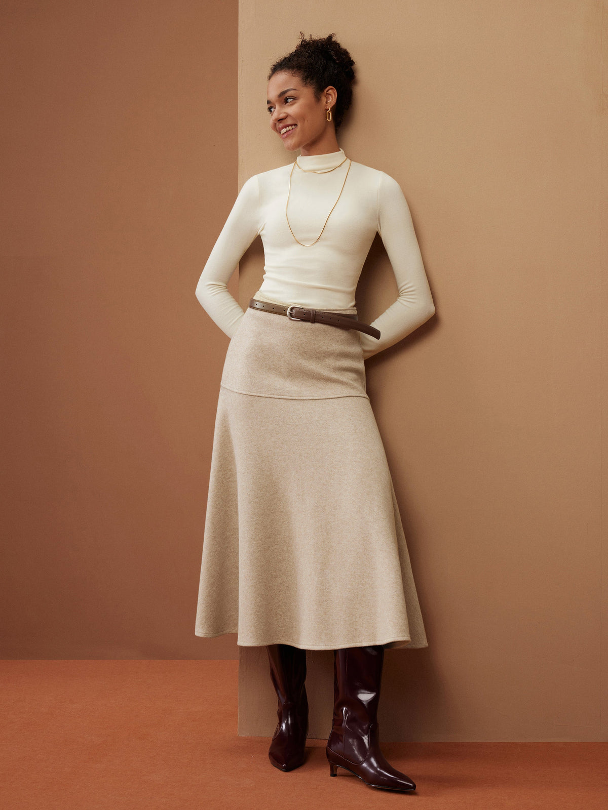 FuzzLuxe Mid-Rise Circle Midi Skirt — original photo 2