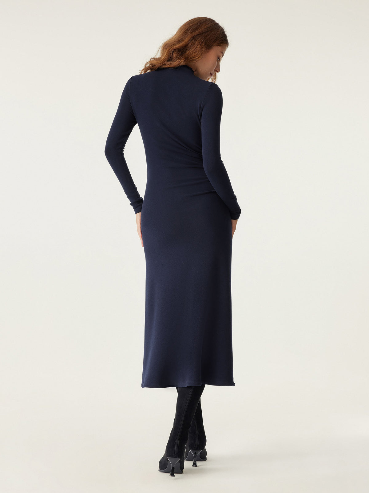 ProWarm Mock Neck Long Sleeve Ruched Mermaid Midi Dress — original photo 11