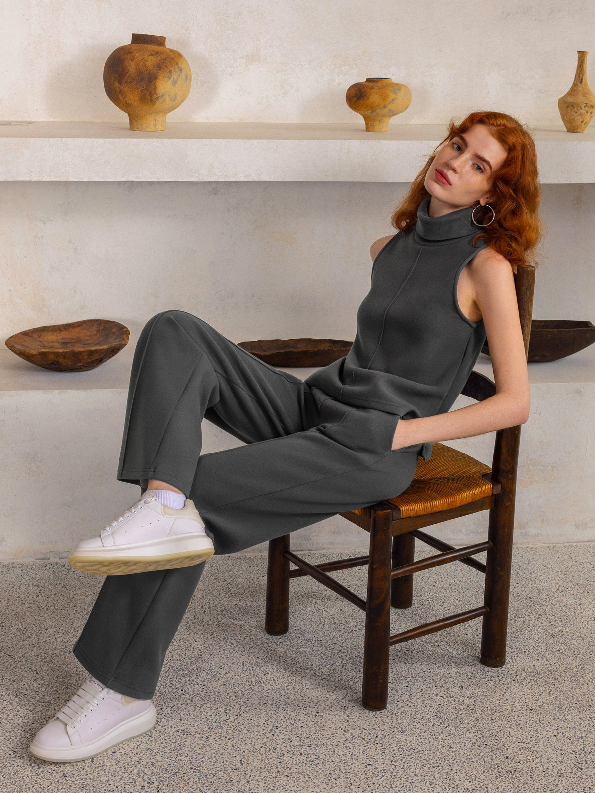 High Waisted Warm Straight Leg Pull On Pant — original photo 10