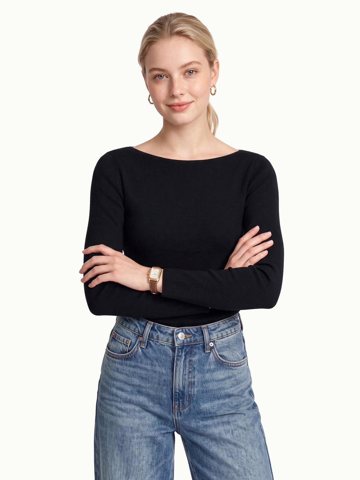 100% Merino Wool Boat Neck Sweater — original photo 13