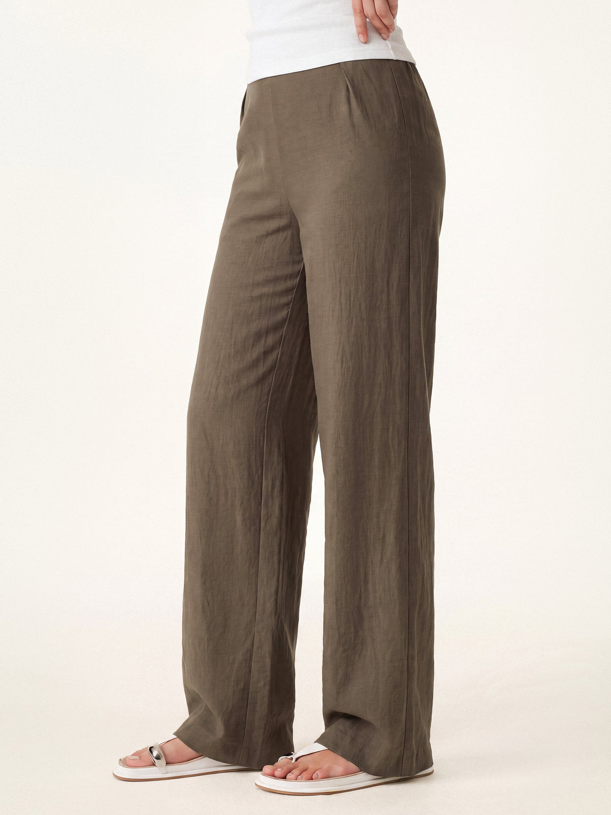Breathable Cotton-linen Mid Rise Straight Leg Pant — original photo 4