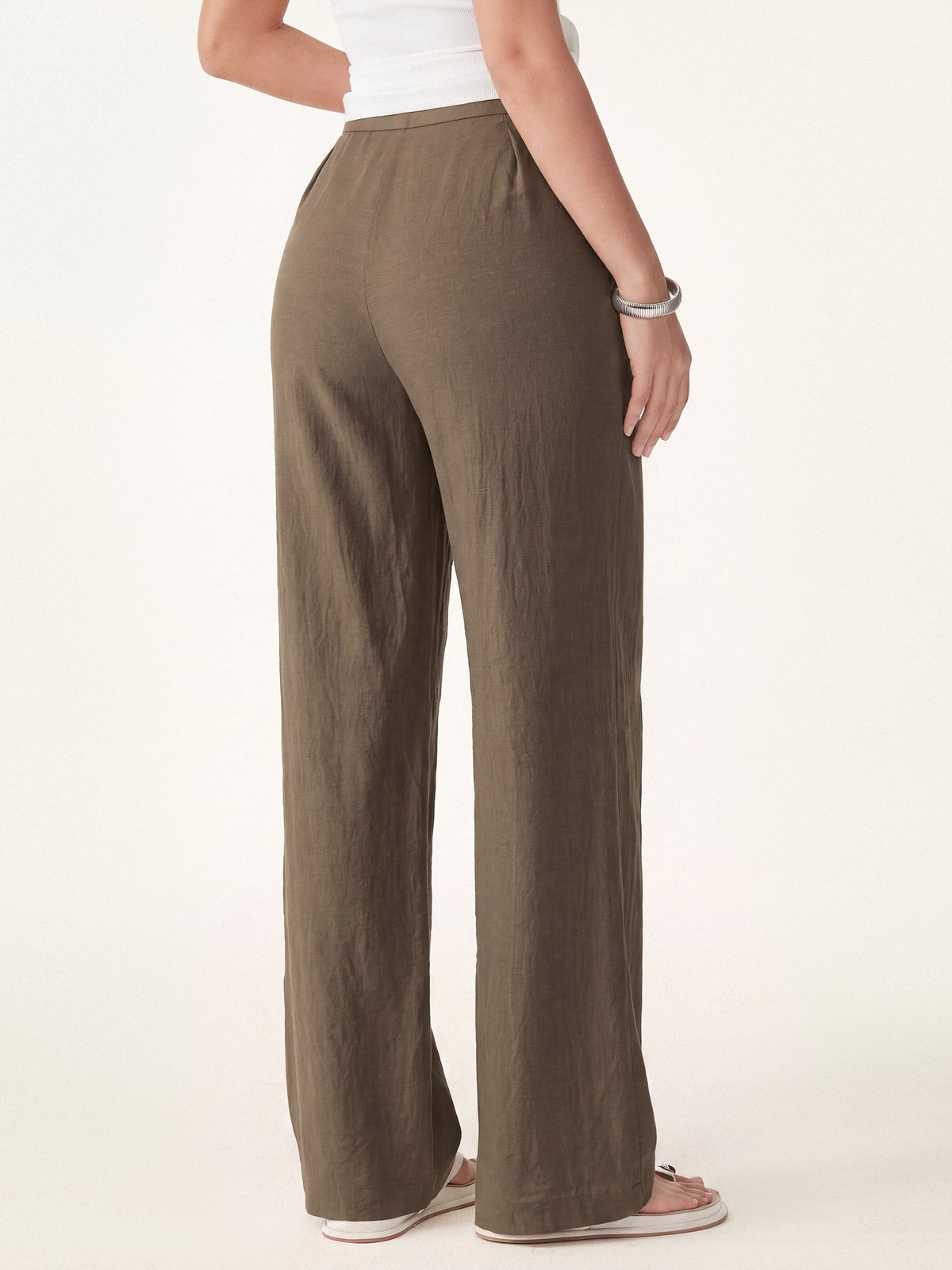 Breathable Cotton-linen Mid Rise Straight Leg Pant — original photo 5