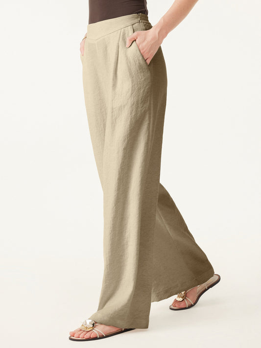 Breezy Linen-Like Mid Rise Wide Leg Pant with Pockets — original photo 1