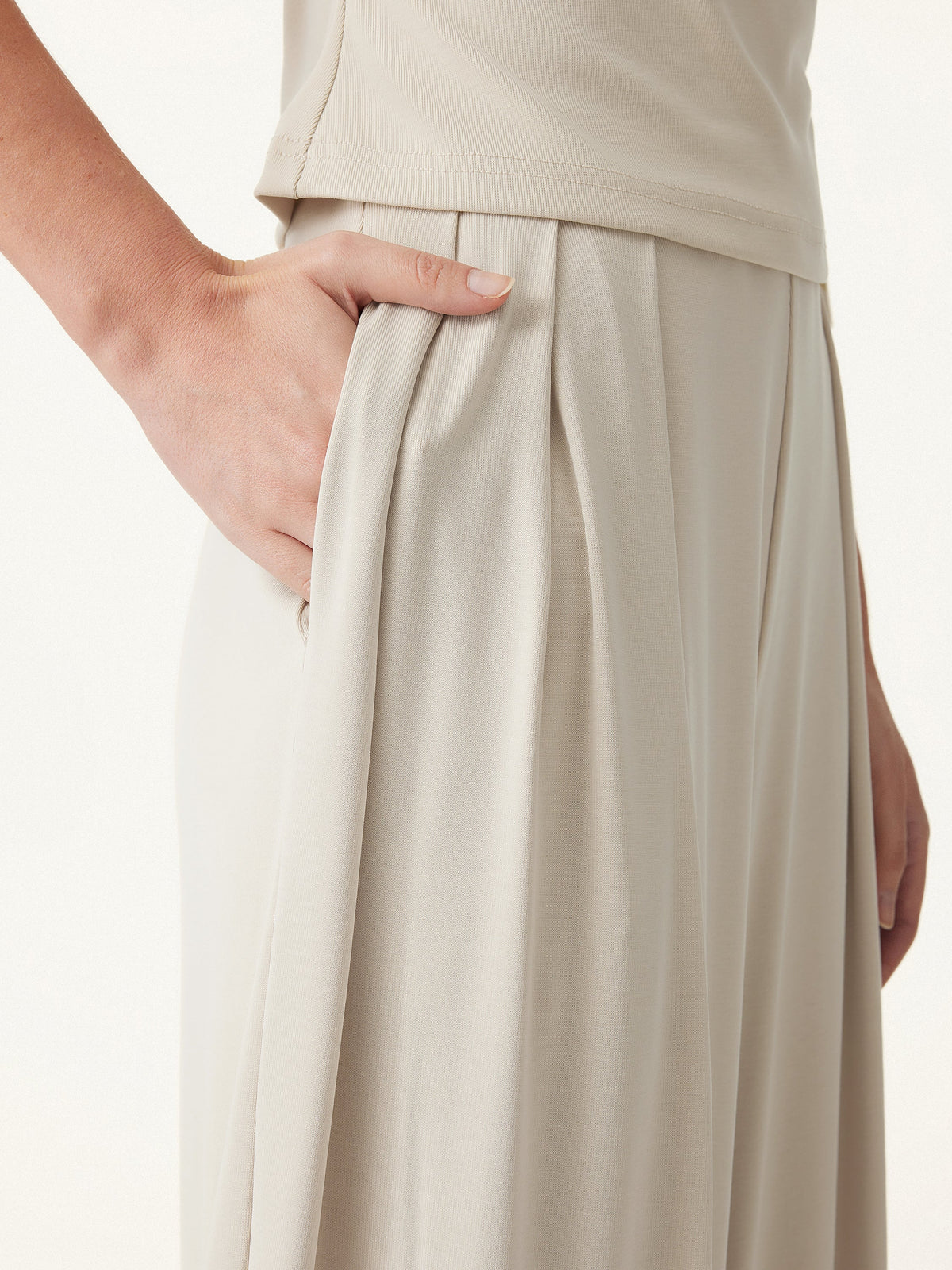 2Pcs Set Boatneck Batwing Sleeve Top & Wide Leg Palazzo Pant with Pockets — original photo 5