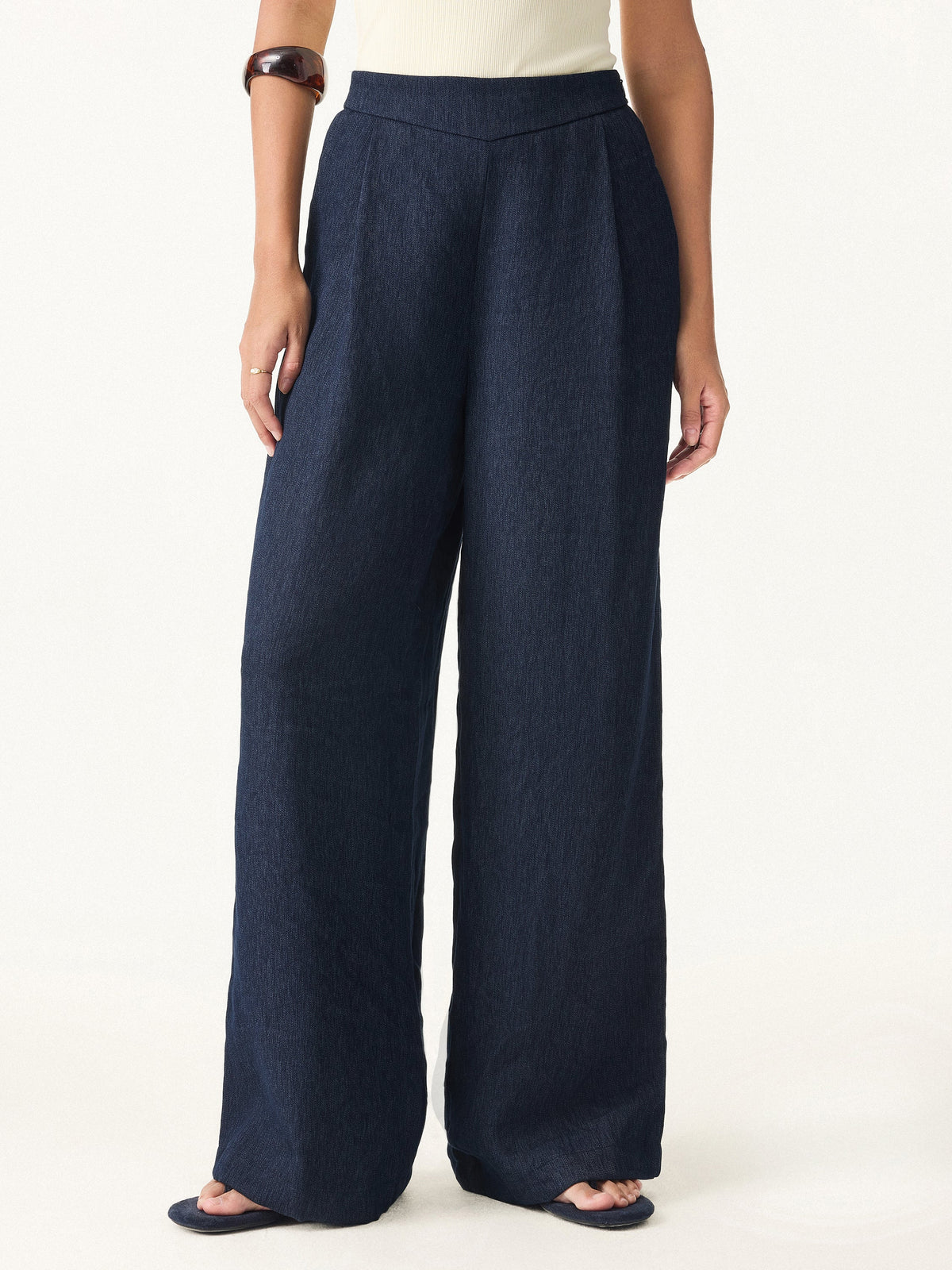 Breezy Linen-Like Mid Rise Wide Leg Pant with Pockets — original photo 10
