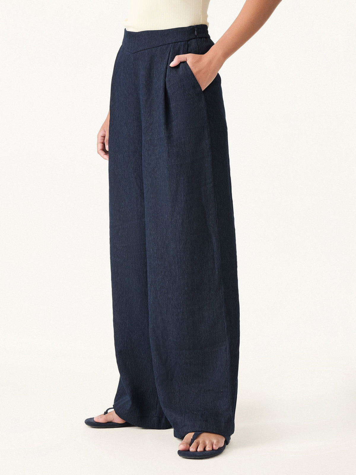 Breezy Linen-Like Mid Rise Wide Leg Pant with Pockets — original photo 11
