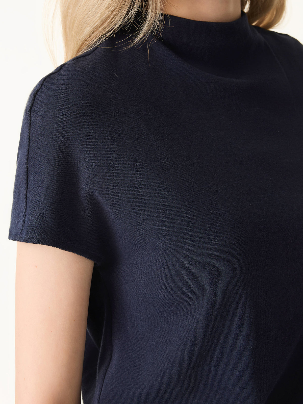 LiteWarm Mock Neck Short Sleeve Built-In Bra Top — original photo 7