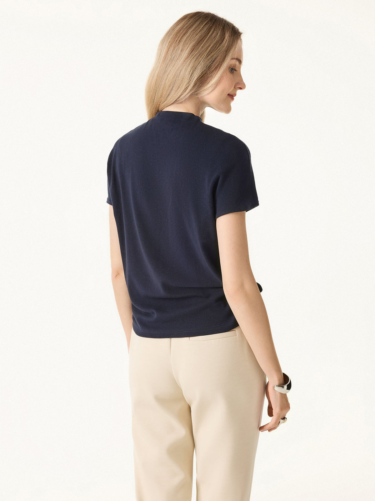 LiteWarm Mock Neck Short Sleeve Built-In Bra Top — original photo 6