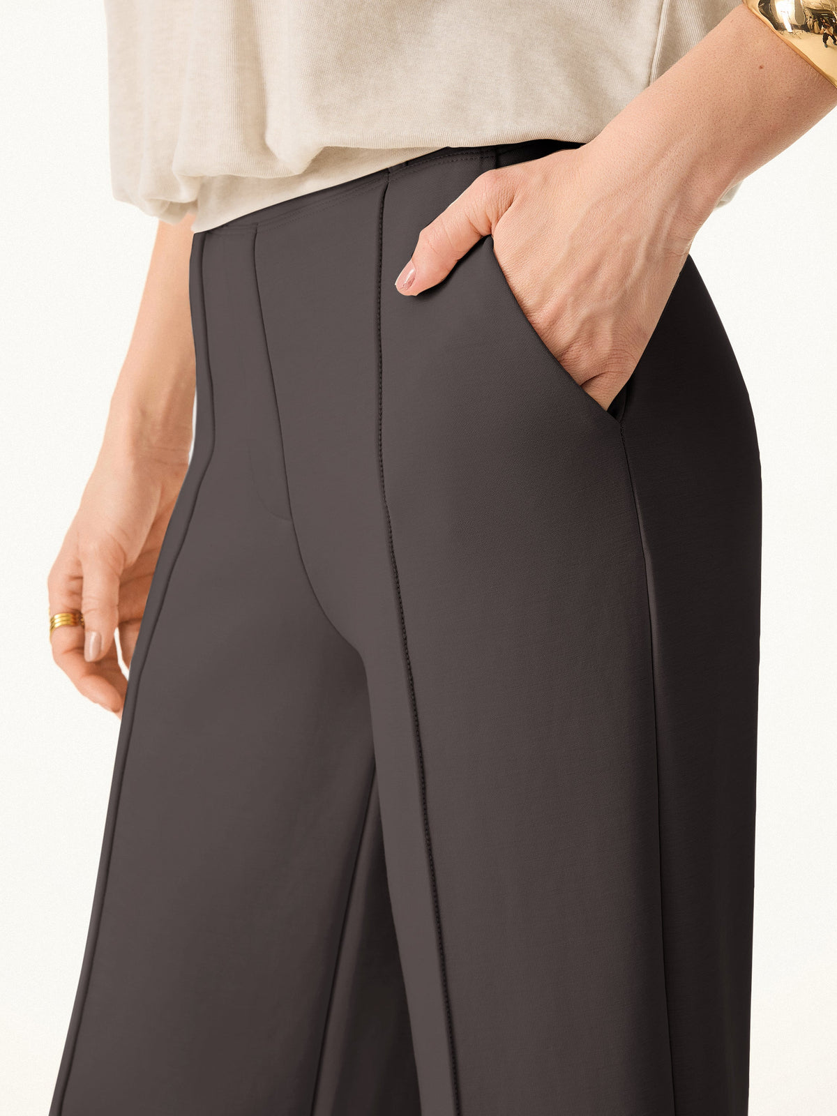 Wrinkle-Resistant Mid Rise Straight Leg Pants with Pockets — original photo 7