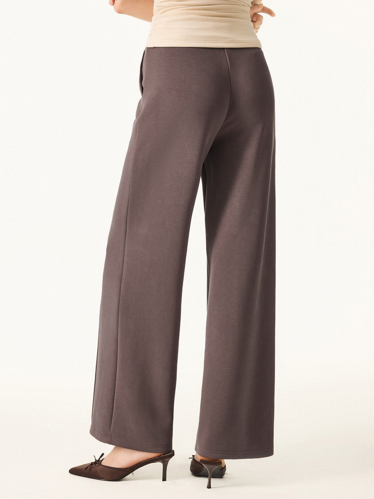 2Pcs Set Mockneck Pullover Shirt & Mid Rise Straight Leg Pants with Pockets — original photo 7