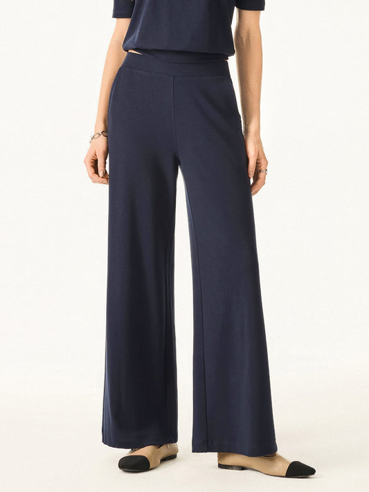 Lyocell Wool Mid Rise Wide Leg Pull-on Pant with Pockets — original photo 1