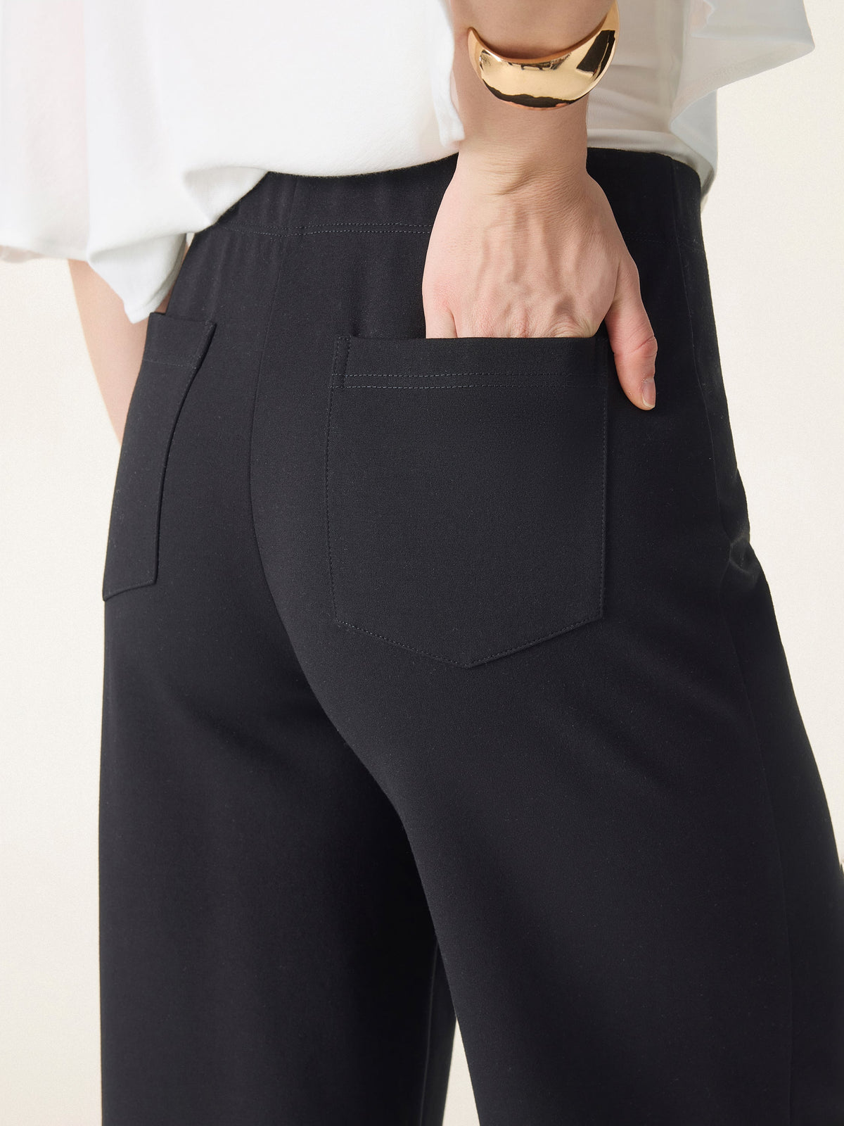 Ponte High-Rise Wide-Leg Pants with Pockets — original photo 5