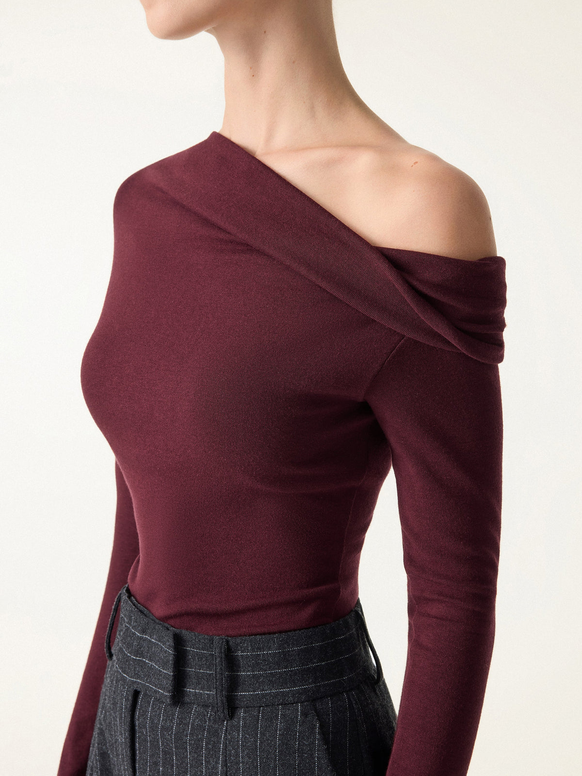 LiteWarm Convertible Neck Long Sleeve Built-In Bra Top — original photo 6