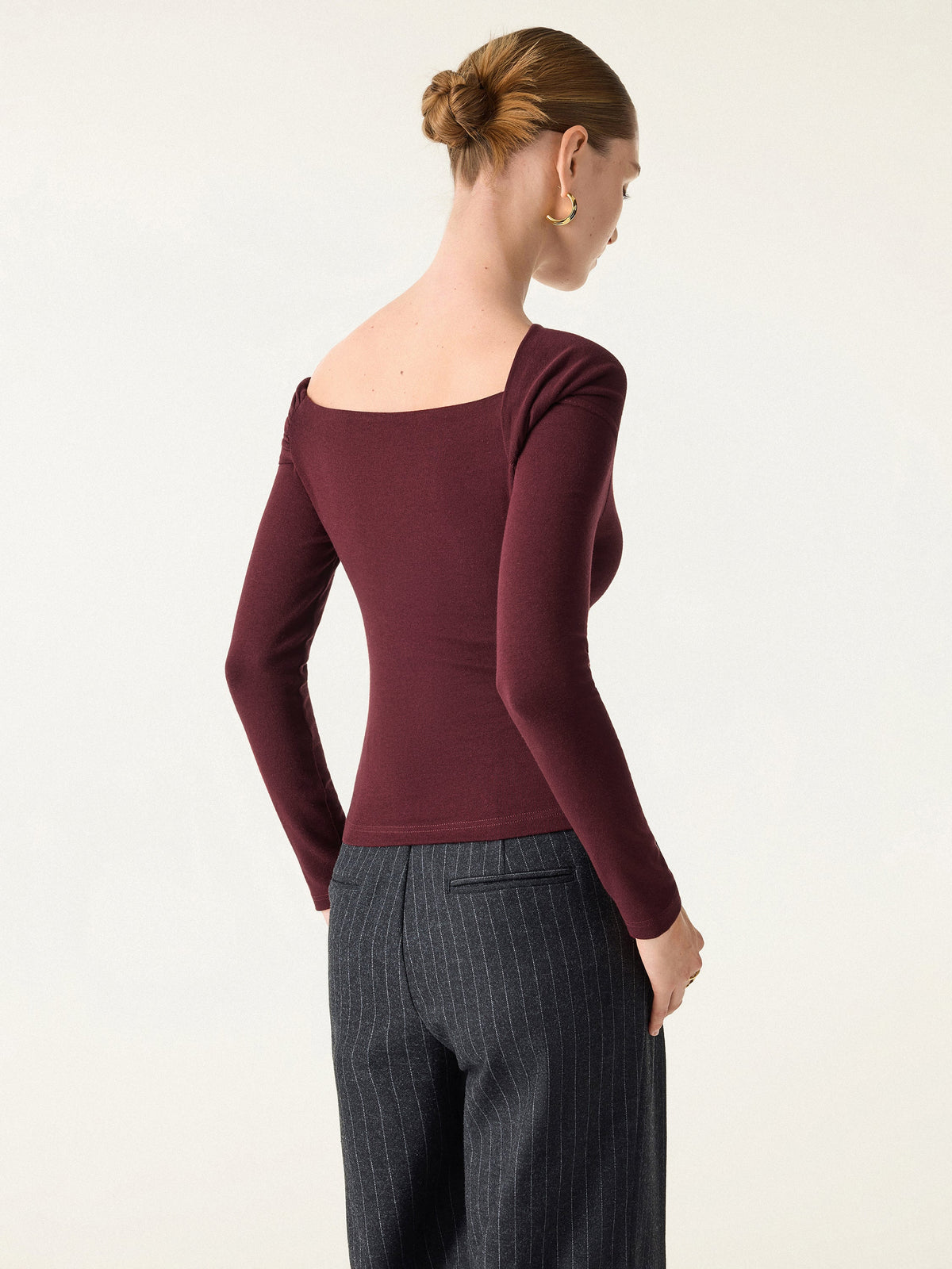 LiteWarm Convertible Neck Long Sleeve Built-In Bra Top — original photo 5
