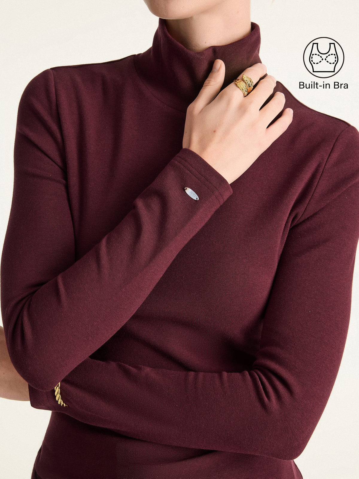 ProWarm Turtleneck Long Sleeve Built-In Bra Top — original photo 6