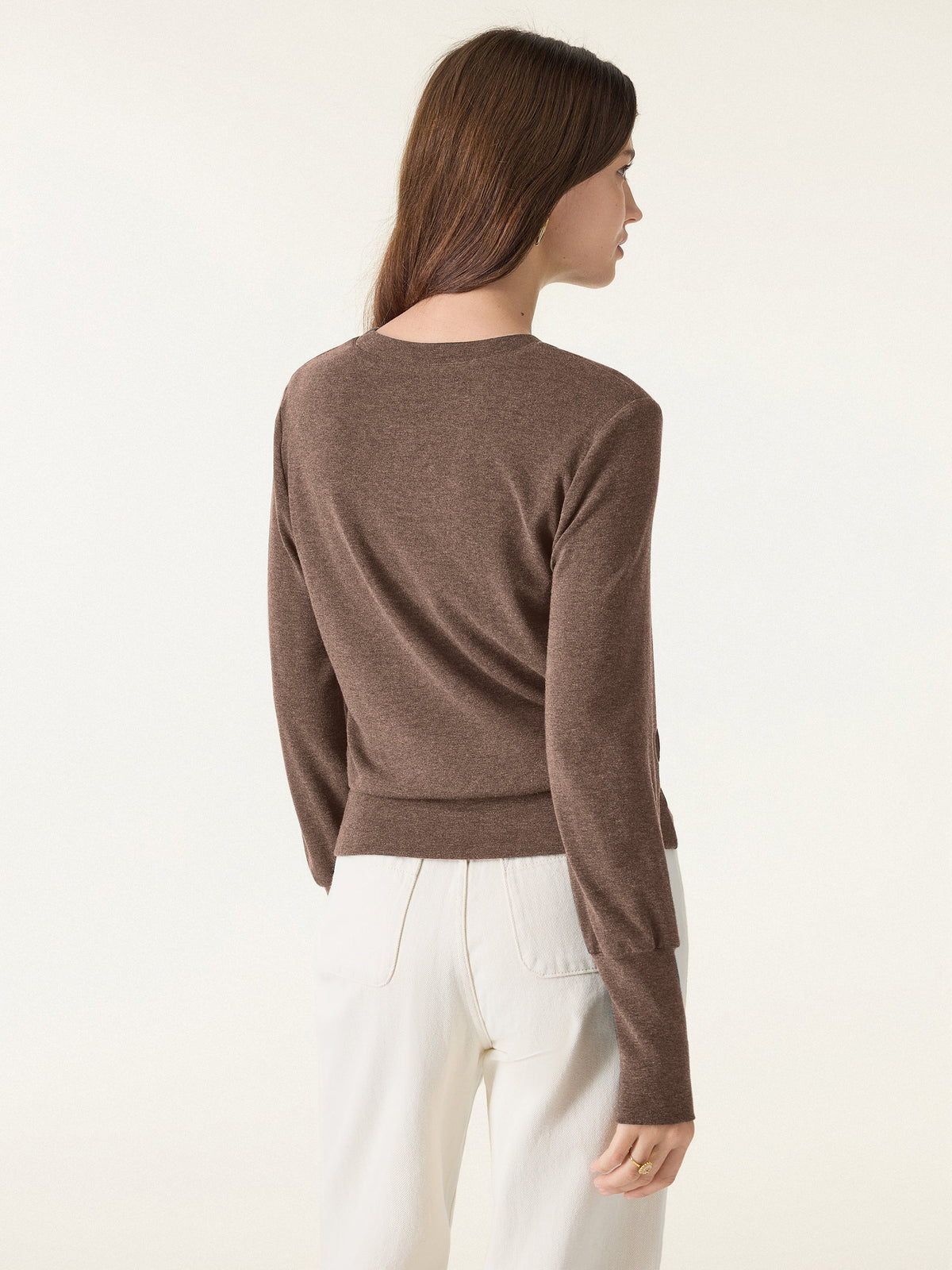 ProWarm Elevated Crewneck Brushed Built-In Bra Top with Banded Hem — original photo 3