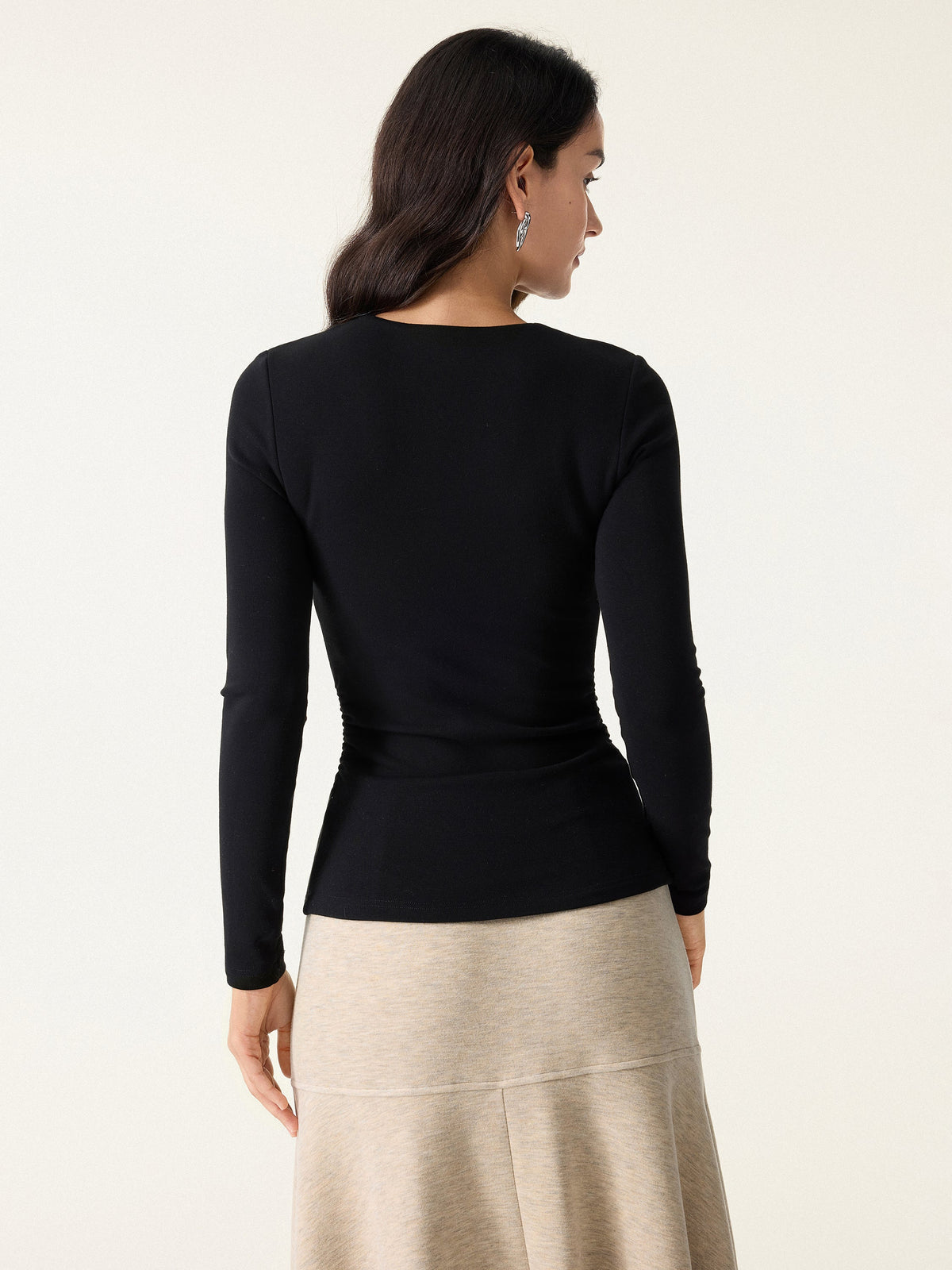 ProWarm V-Neck Long Sleeve Side-Tuck Built-In Bra Top — original photo 6