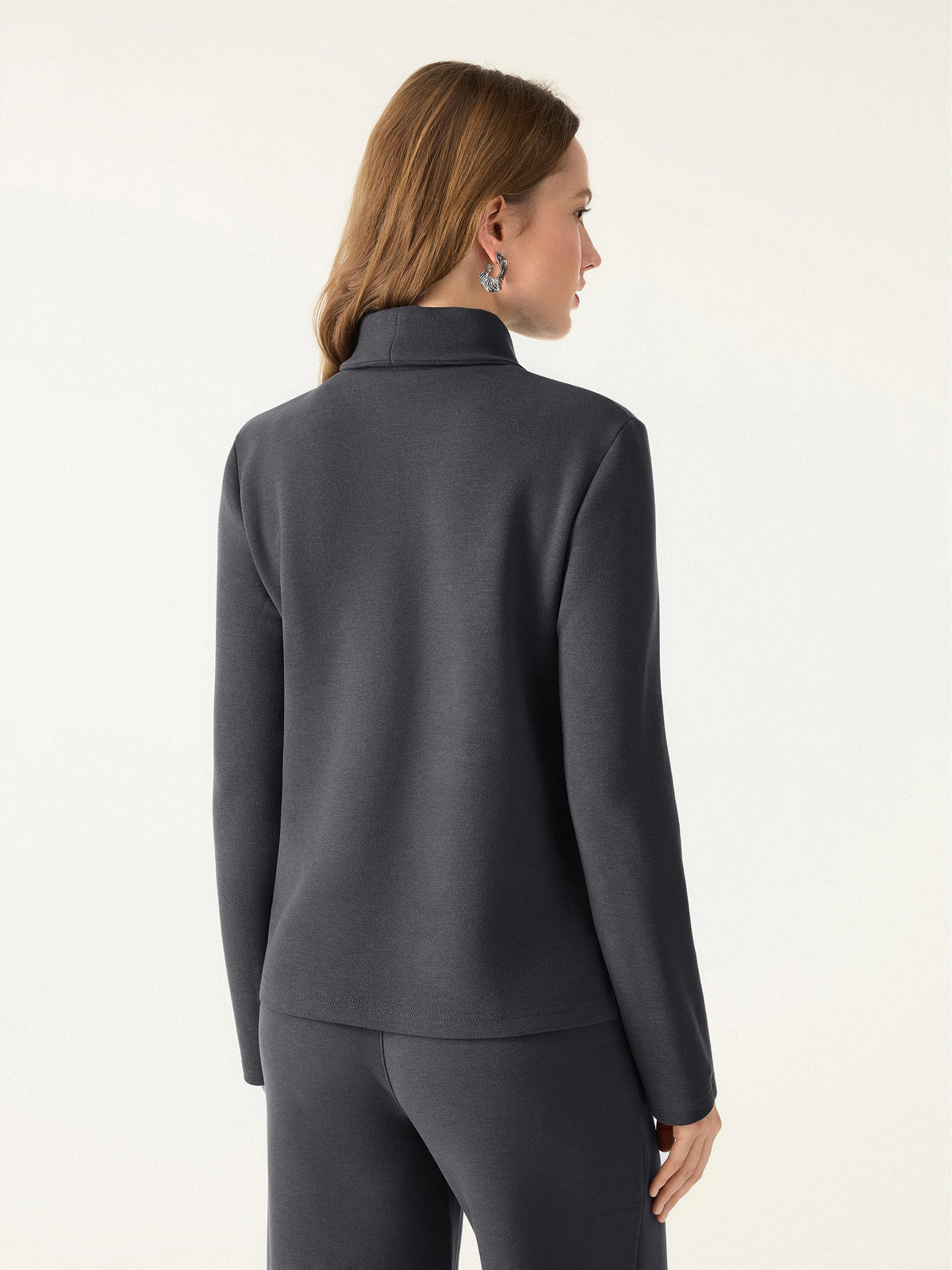 2Pcs Set FuzzLuxe Turtleneck Top & Regular High Waisted Straight Leg Pull On Pant — original photo 7