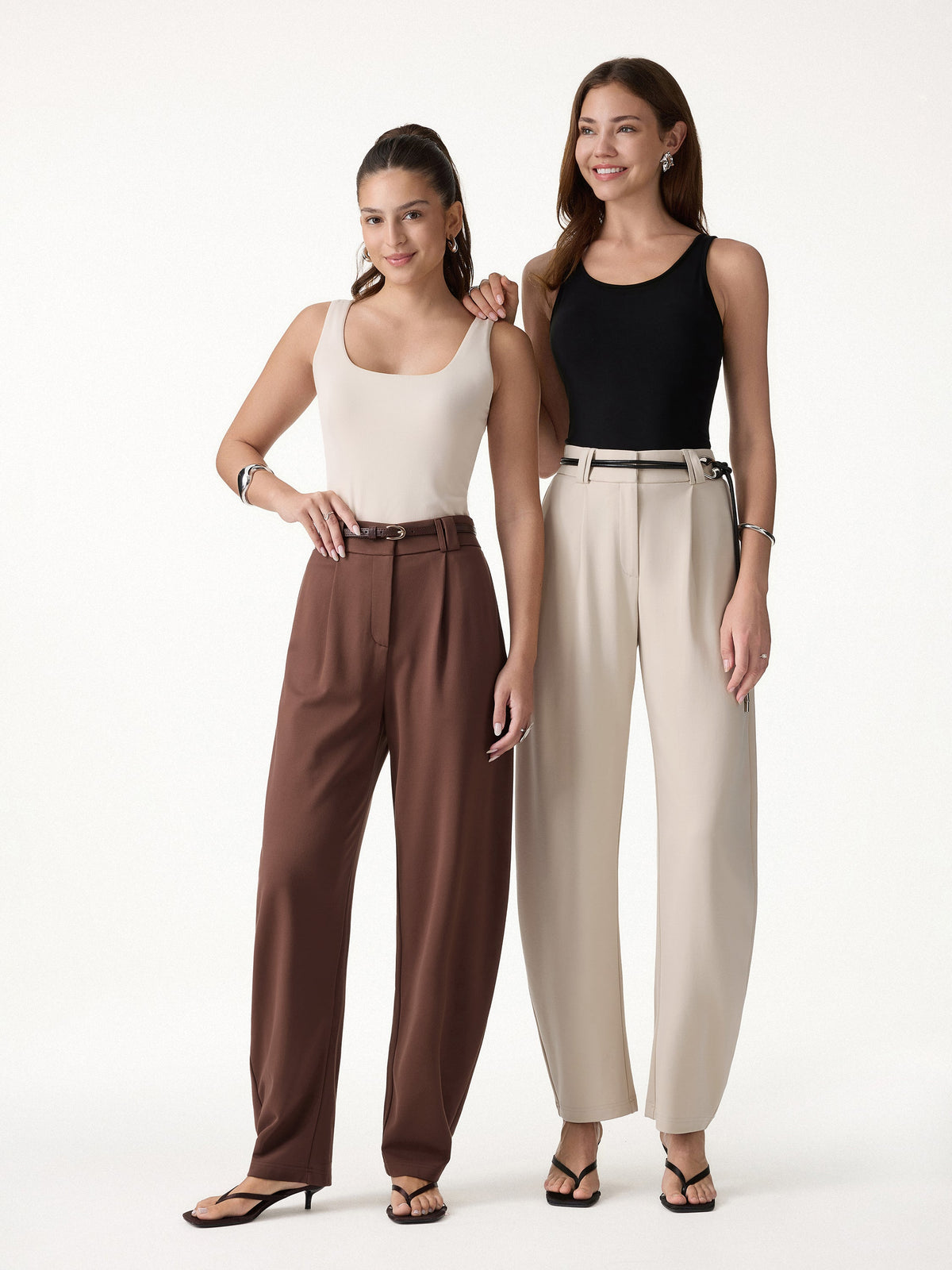 CoolTouch Stretch Ponte High Rise Cropped Barrel Pants — original photo 2