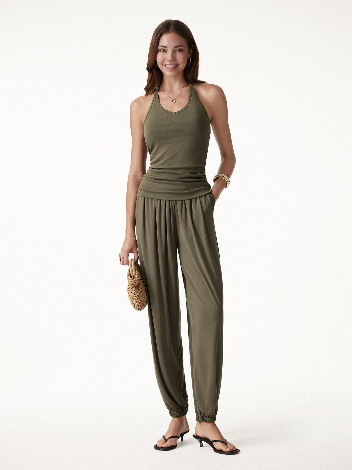 Sandwashed Modal Ultra-Soft High Rise Balloon Pants with Pockets — original photo 2