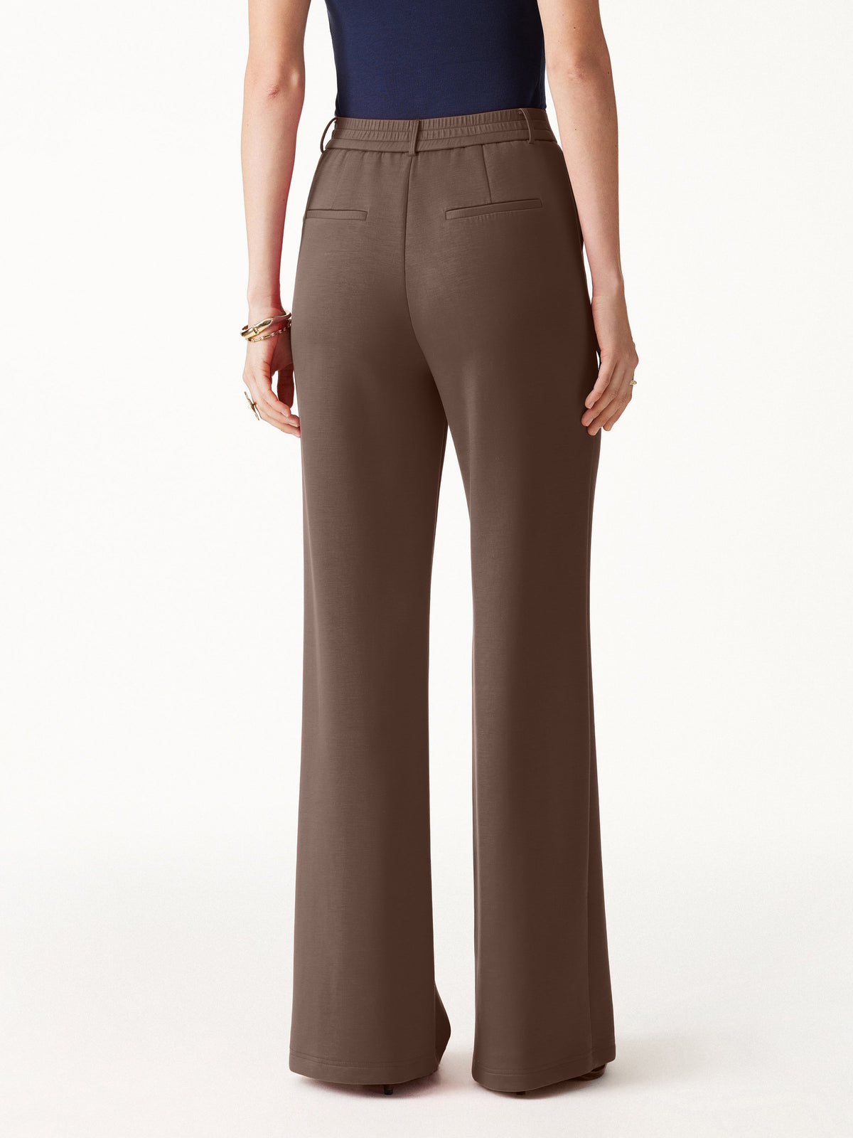 2Pcs Set LiteWarm Elbow Length Sleeve Built-In Bra Top & High-Rise Wide Leg Pants — original photo 7