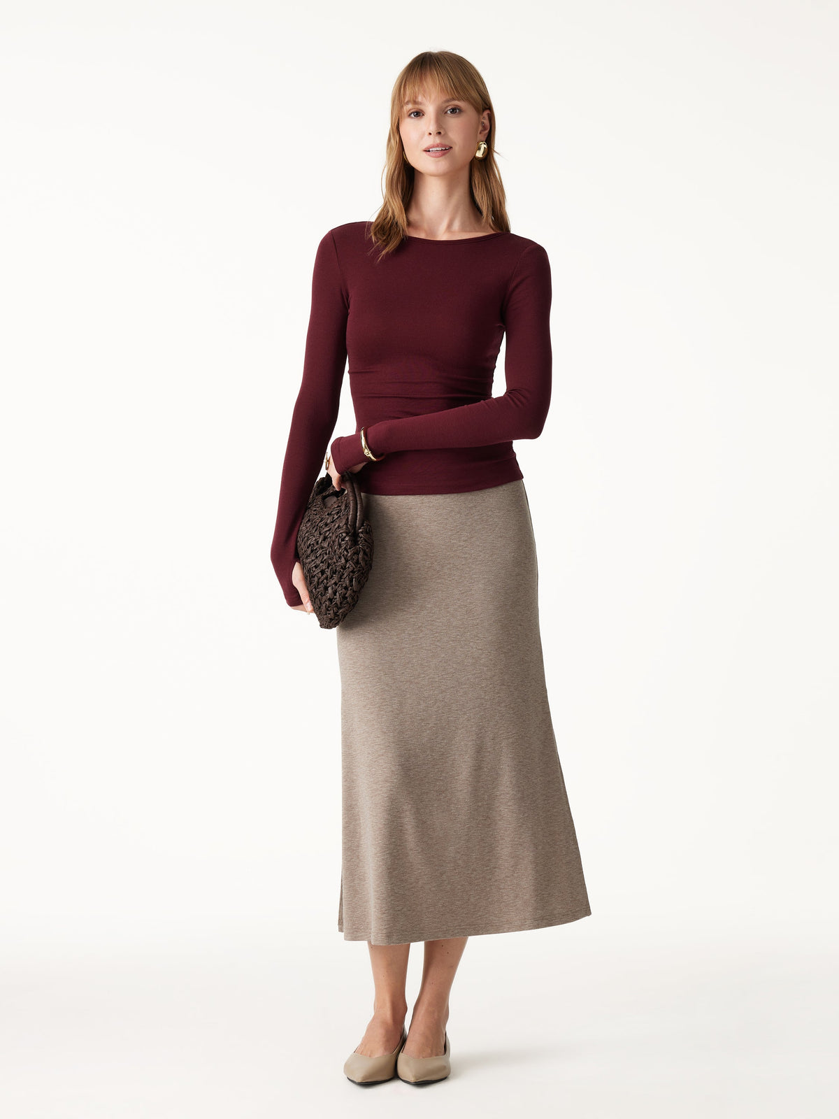 Lyocell-Wool Round Neck Long Sleeve Reversible Top — original photo 10