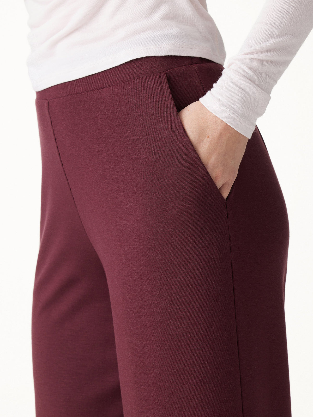 Lyocell Wool Mid Rise Wide Leg Pull-on Pant with Pockets — original photo 8