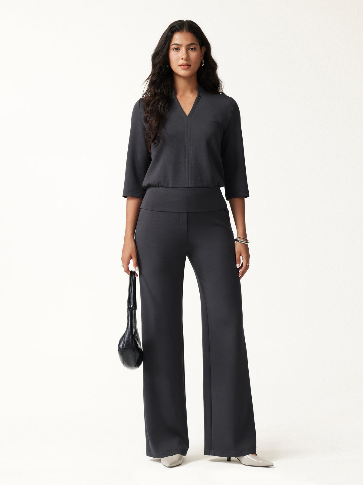 TravelEase Lyocell Spacer High-Rise Wide Leg Pants with Pockets — original photo 3