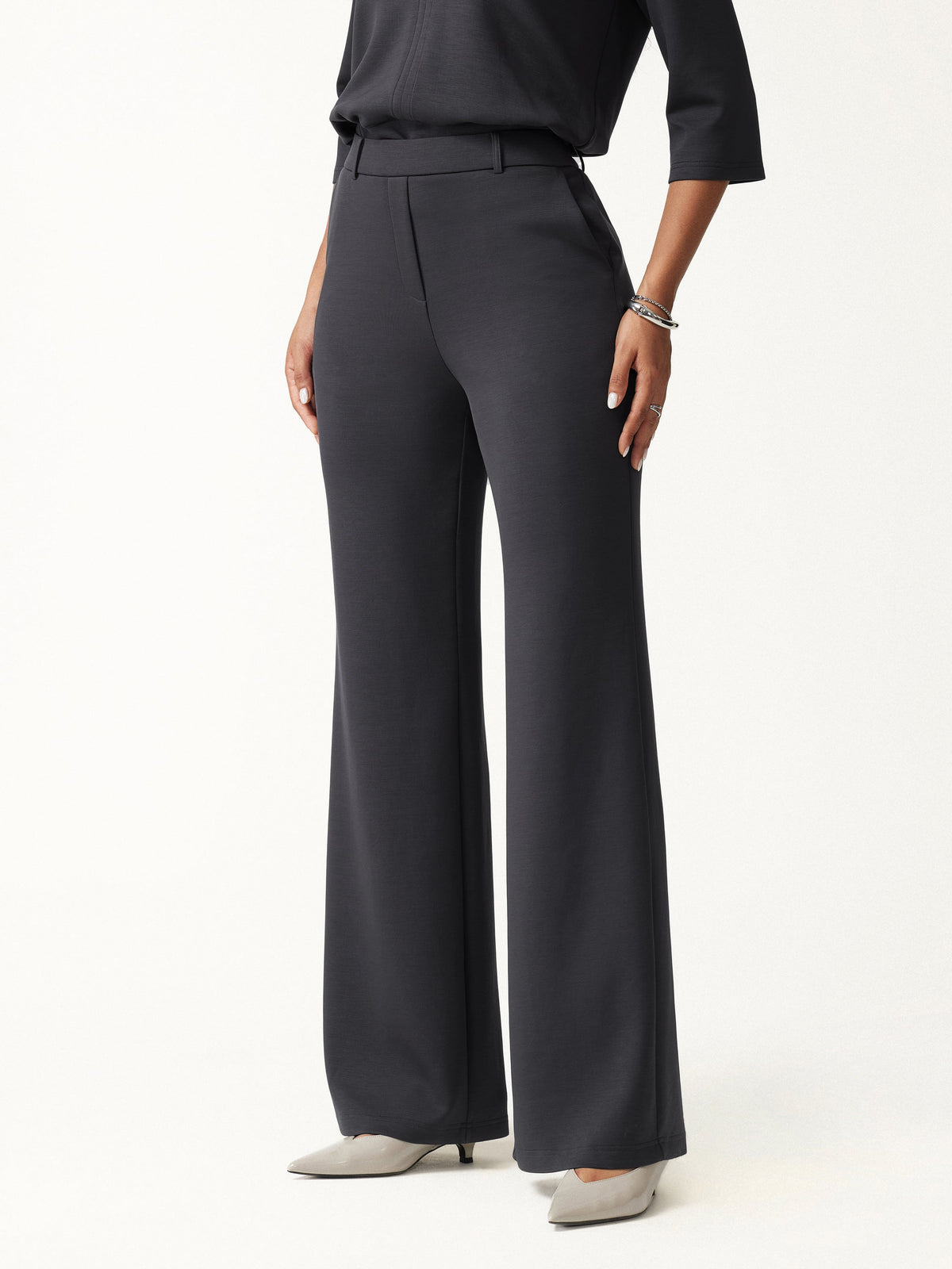 TravelEase Lyocell Spacer High-Rise Wide Leg Pants with Pockets — original photo 5