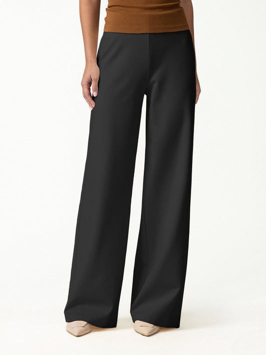 Ponte High-Rise Wide-Leg Pants with Pockets — original photo 1
