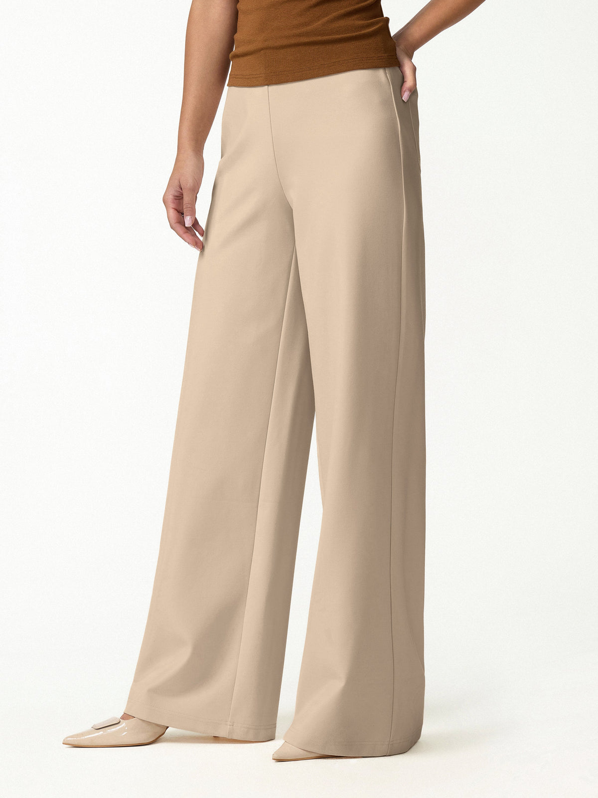 Ponte High-Rise Wide-Leg Pants with Pockets — original photo 9
