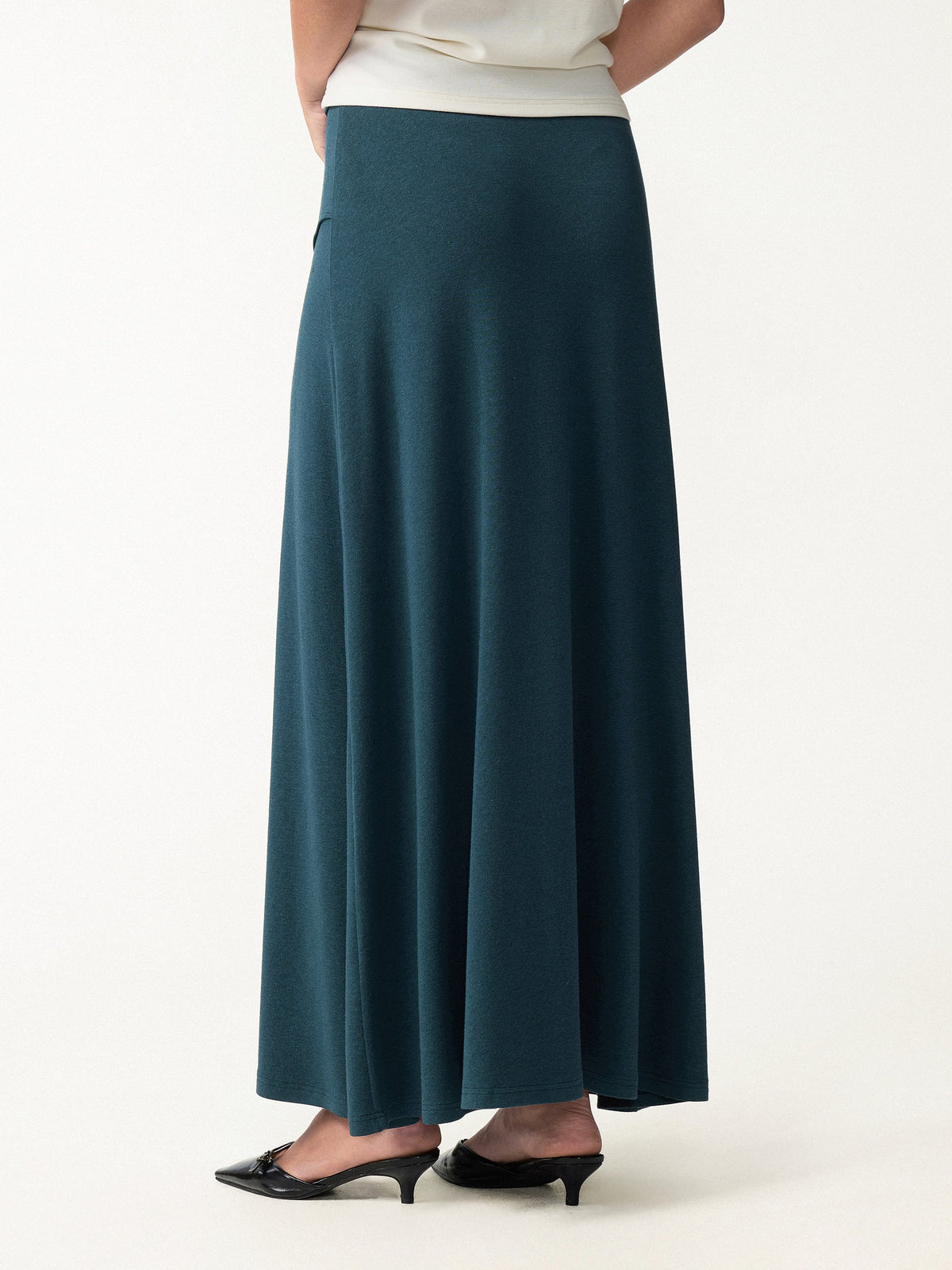 LiteWarm Drapey A-Line Midi Skirt — original photo 4