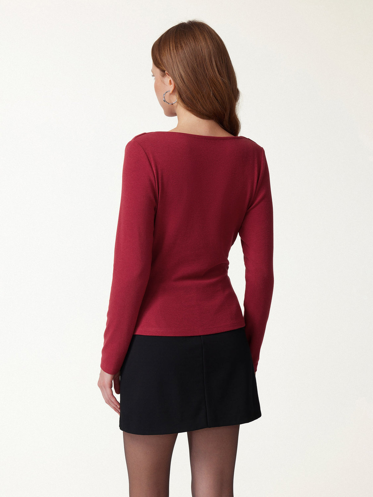LiteWarm Cowl Neck Long Sleeve Draped Top — original photo 5