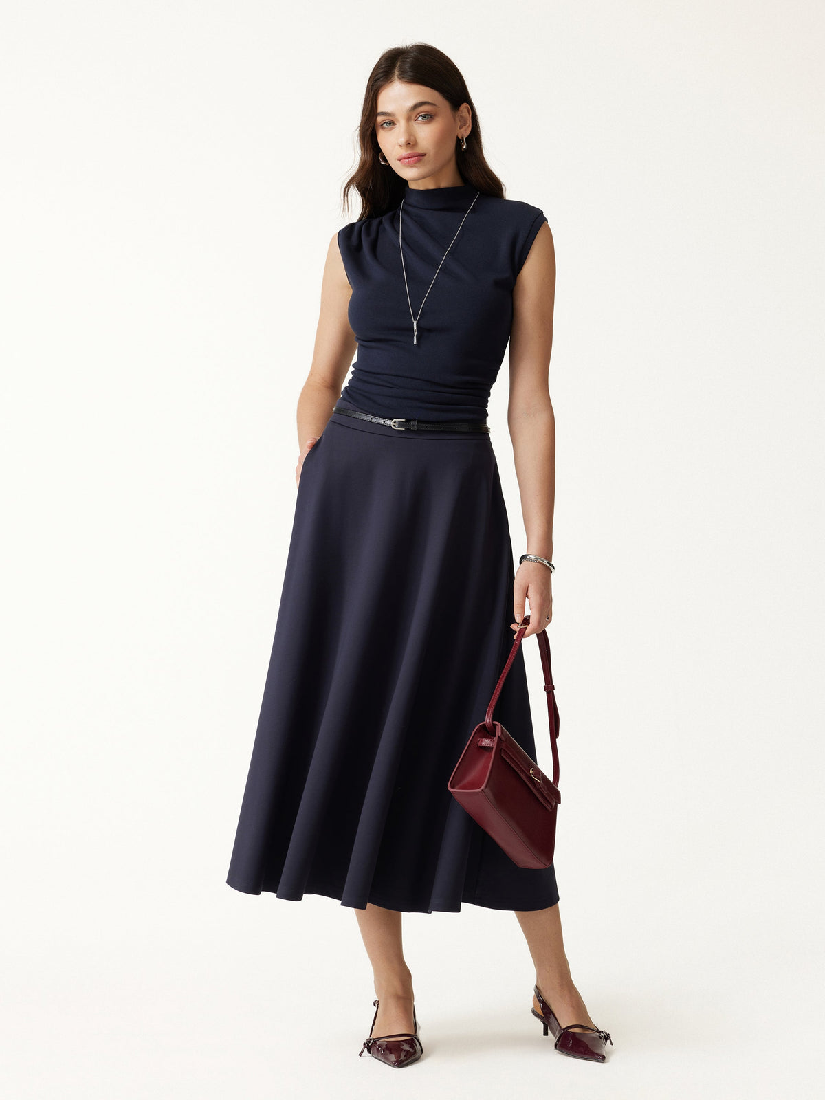 ProWarm Mock Neck Sleeveless Ruched Top — original photo 9