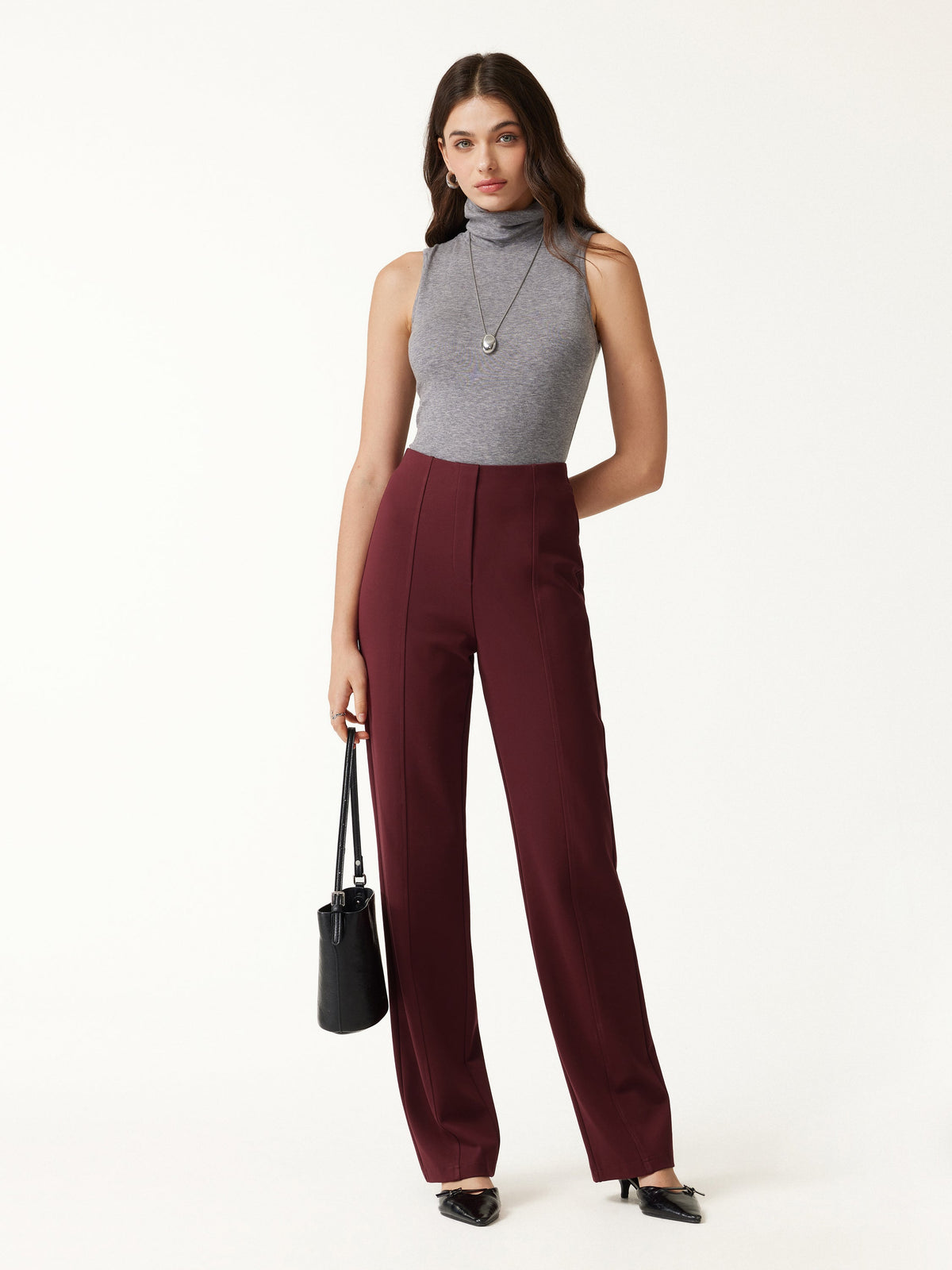 Ponte High-Rise Straight-Leg Pants with Pockets — original photo 10