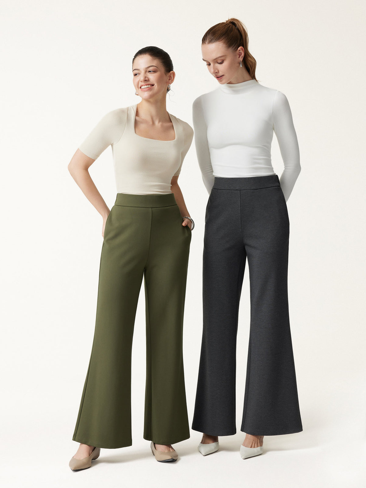 Ponte High-Rise Wide-Leg Pants with Pockets — original photo 2